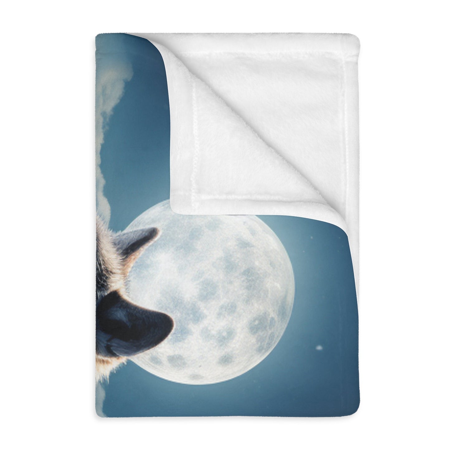 Serene Wolves Moon Blanket – Indian-Inspired Bed Cover with Wolf Cubs