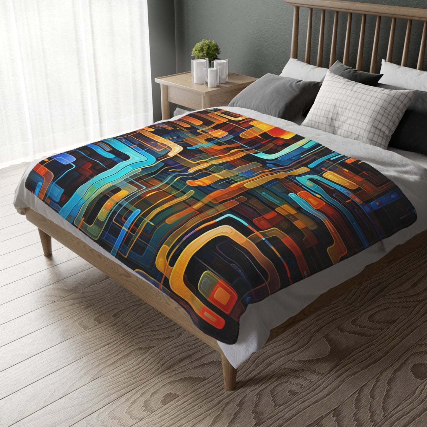 "Modern Geometric Lines Throw Blanket" – Stylish and Cozy Accent