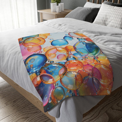 Colorful Bubbles Plush Blanket – Soft, Warm, and Fun for Kids’ Beds