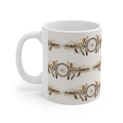 Catching Dreams: Artistic Dreamcatcher Mug – Serenity in Every Sip