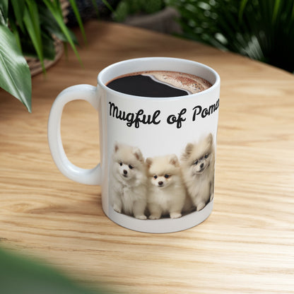 Pomeranian Puppies Ceramic Mug – Adorable Fluffy Delight