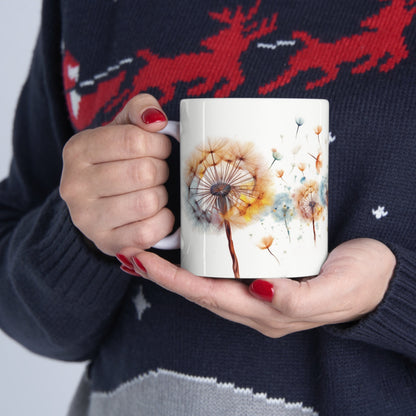 "Whimsical Wishes: Custom Dandelion Mug" – 11oz Ceramic Mug