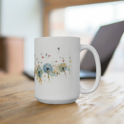 Whimsical Wishes: Custom Dandelion Mug – Sip the Magic of Nature