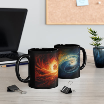 "Solar Flare Symphony" Vibrant Ceramic Mug – 11oz