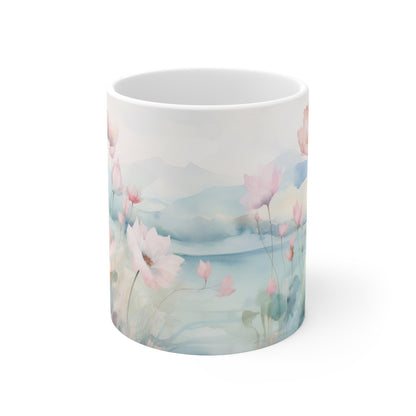 "Whimsical Dreamscape" Watercolor Wildflower Mug