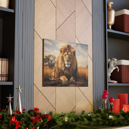 "Lion: King of the Savannah" Premium Canvas Gallery Wrap