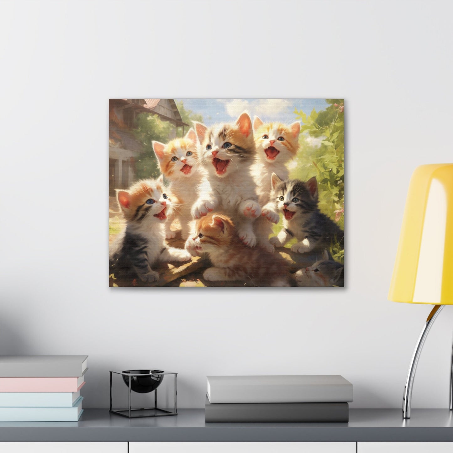 Feline Friends: Symphony of Joy – Heartwarming Cat-Themed Artwork