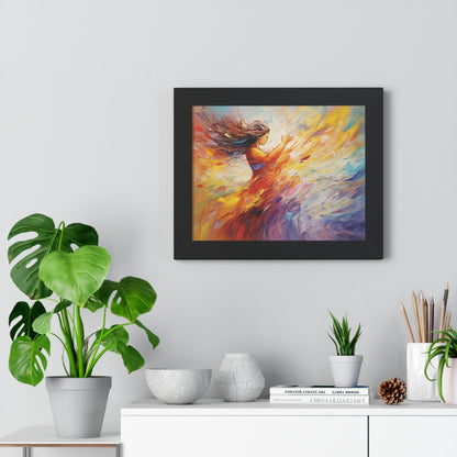 "Radiant Harmony" Dynamic Interplay of Light and Color Framed Artwork