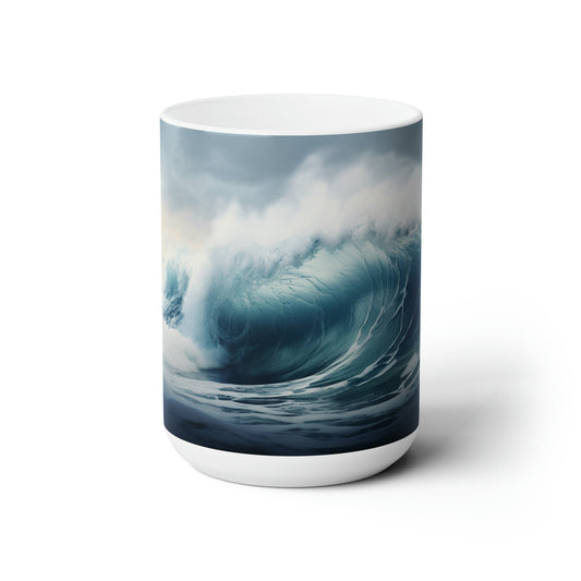 Ocean Waves Ceramic Coffee Mug – Perfect Gift for Surfers and Beach Lovers