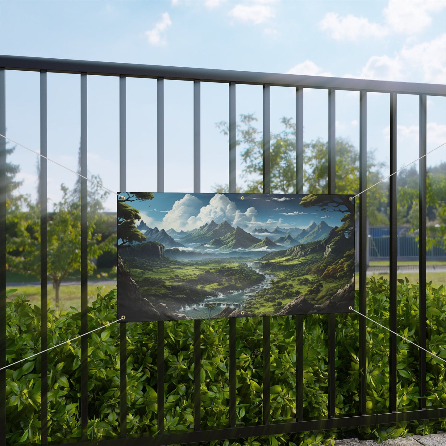 "Serene Green" Matte Vinyl Banner – Capturing Nature’s Tranquility