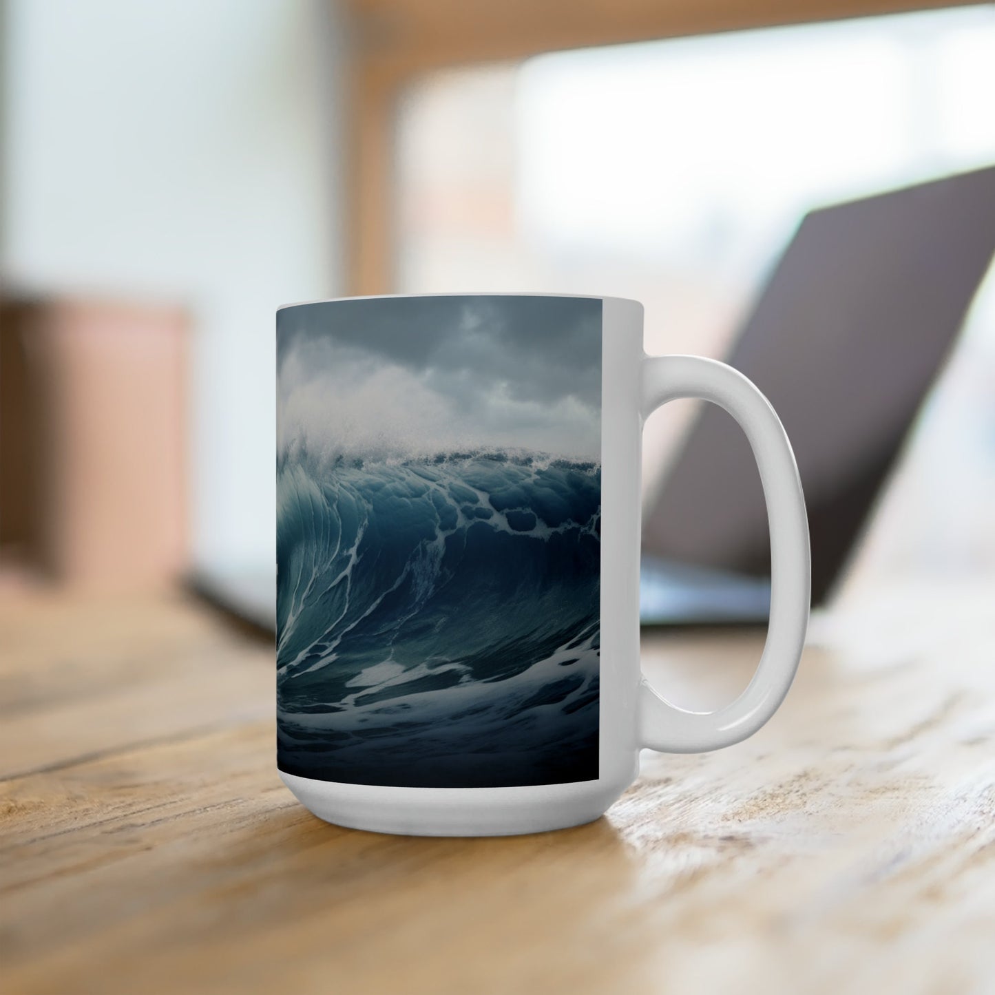 Ocean Waves Ceramic Coffee Mug – Perfect Gift for Surfers and Beach Lovers