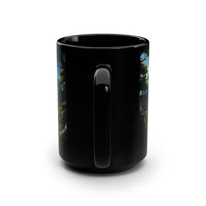 Custom Black Ceramic Landscape Mug – 15oz of Style and Function