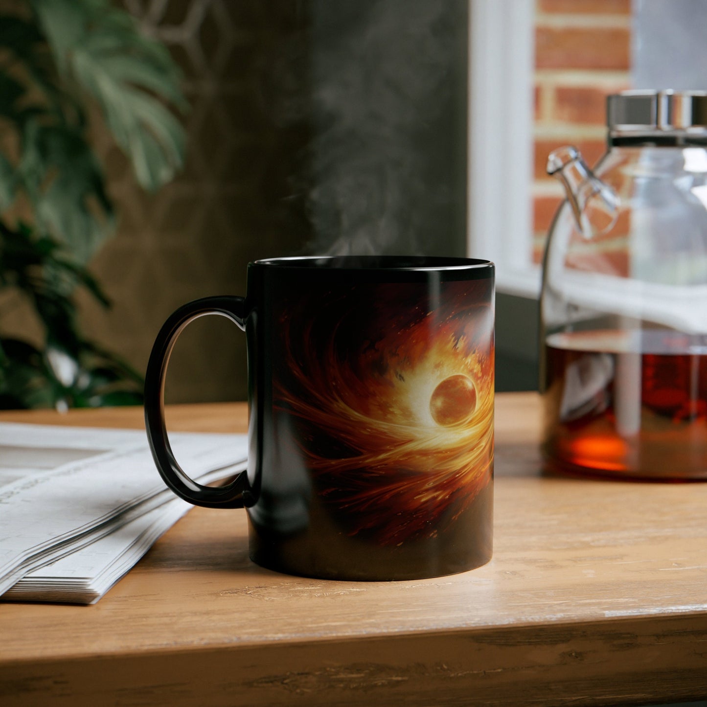 "Solar Flare Symphony" Vibrant Ceramic Mug – 11oz