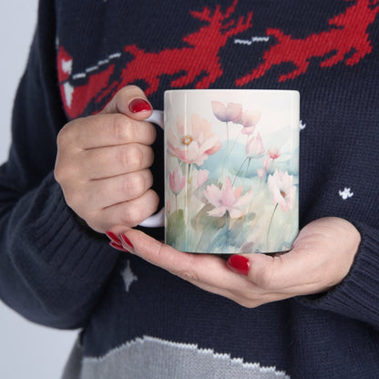 "Whimsical Dreamscape" Watercolor Wildflower Mug