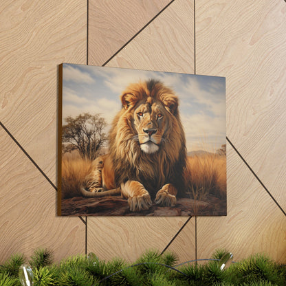 "Lion: King of the Savannah" Premium Canvas Gallery Wrap