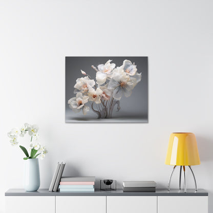 Blooming Serenity: Whispers of Spring – Elegant Floral Canvas Art