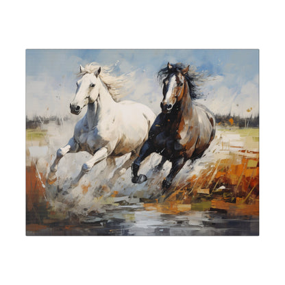 "Wild Grace: Gallop Through Freedom" Majestic Horse Canvas Art