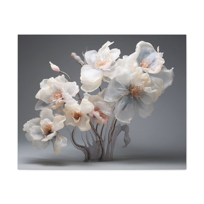 Blooming Serenity: Whispers of Spring – Elegant Floral Canvas Art