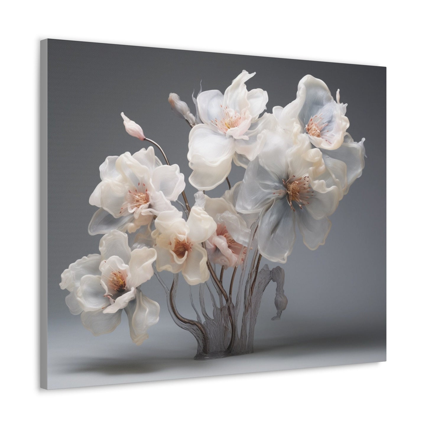 Blooming Serenity: Whispers of Spring – Elegant Floral Canvas Art