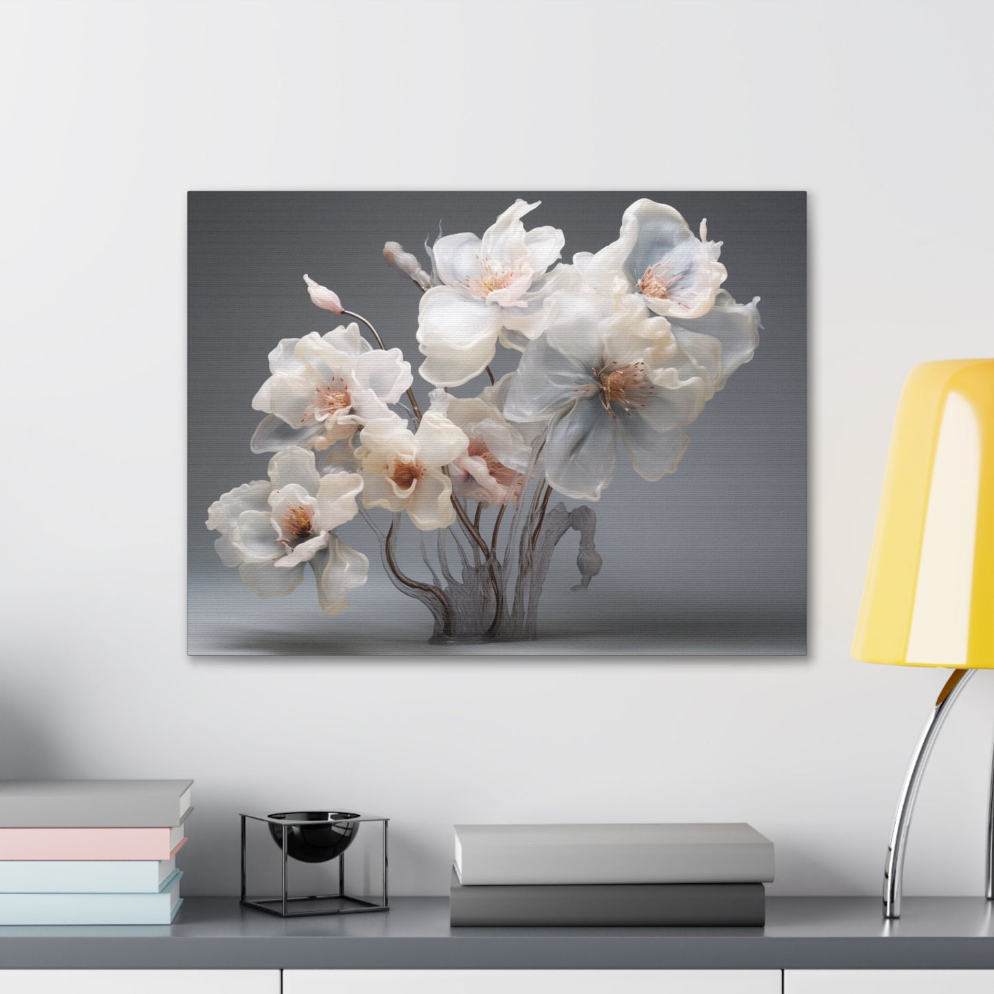 Blooming Serenity: Whispers of Spring – Elegant Floral Canvas Art