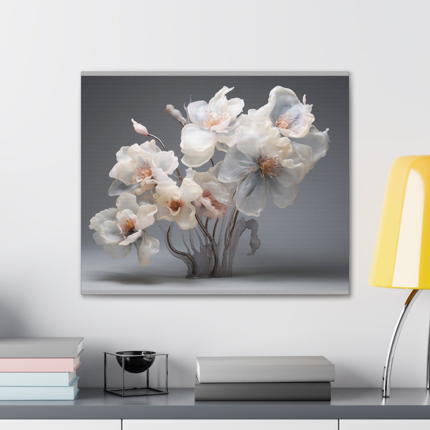 Blooming Serenity: Whispers of Spring – Elegant Floral Canvas Art