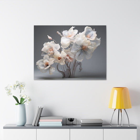 Blooming Serenity: Whispers of Spring – Elegant Floral Canvas Art