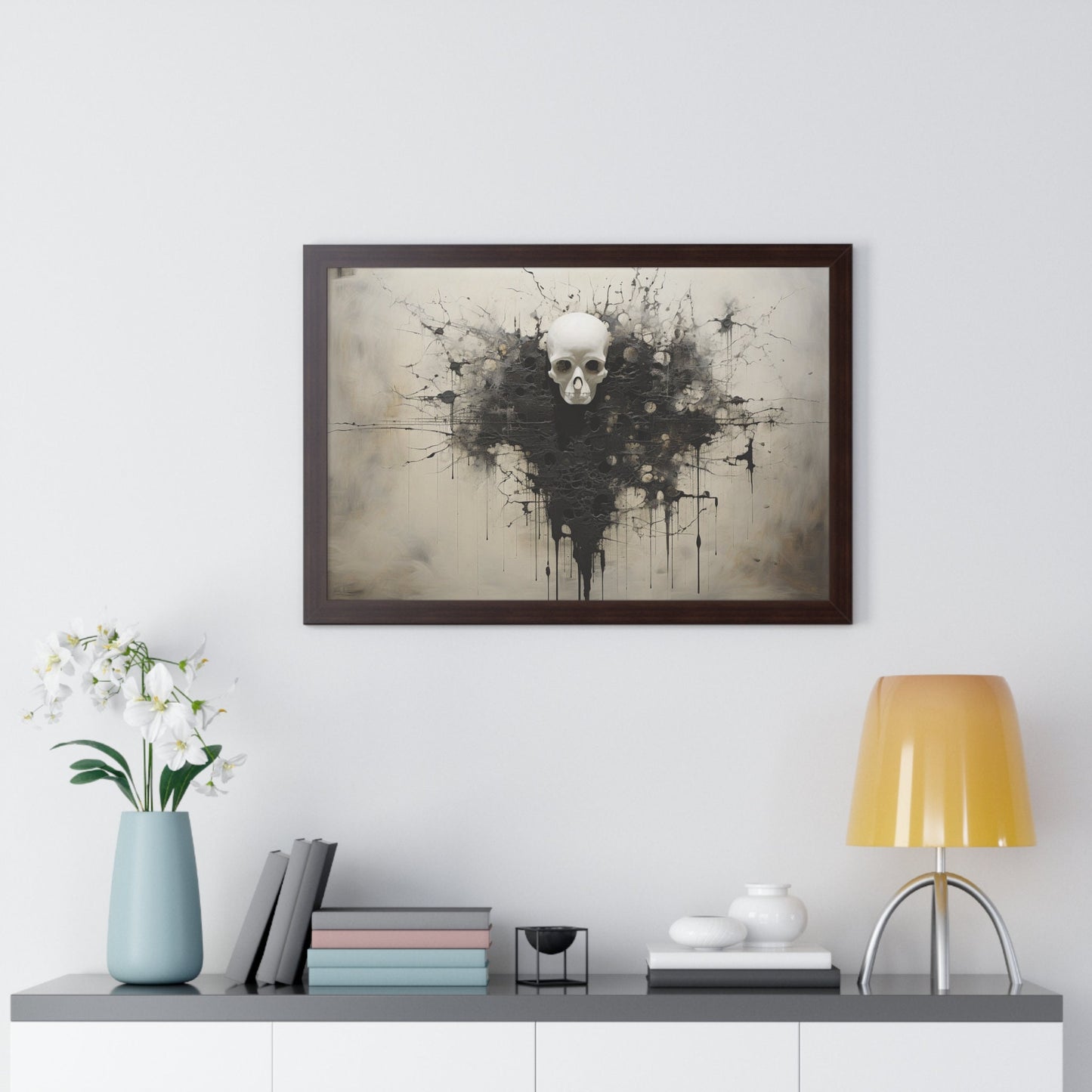 Echoes of Mortality – Abstract Skull Art for Thoughtful Reflection